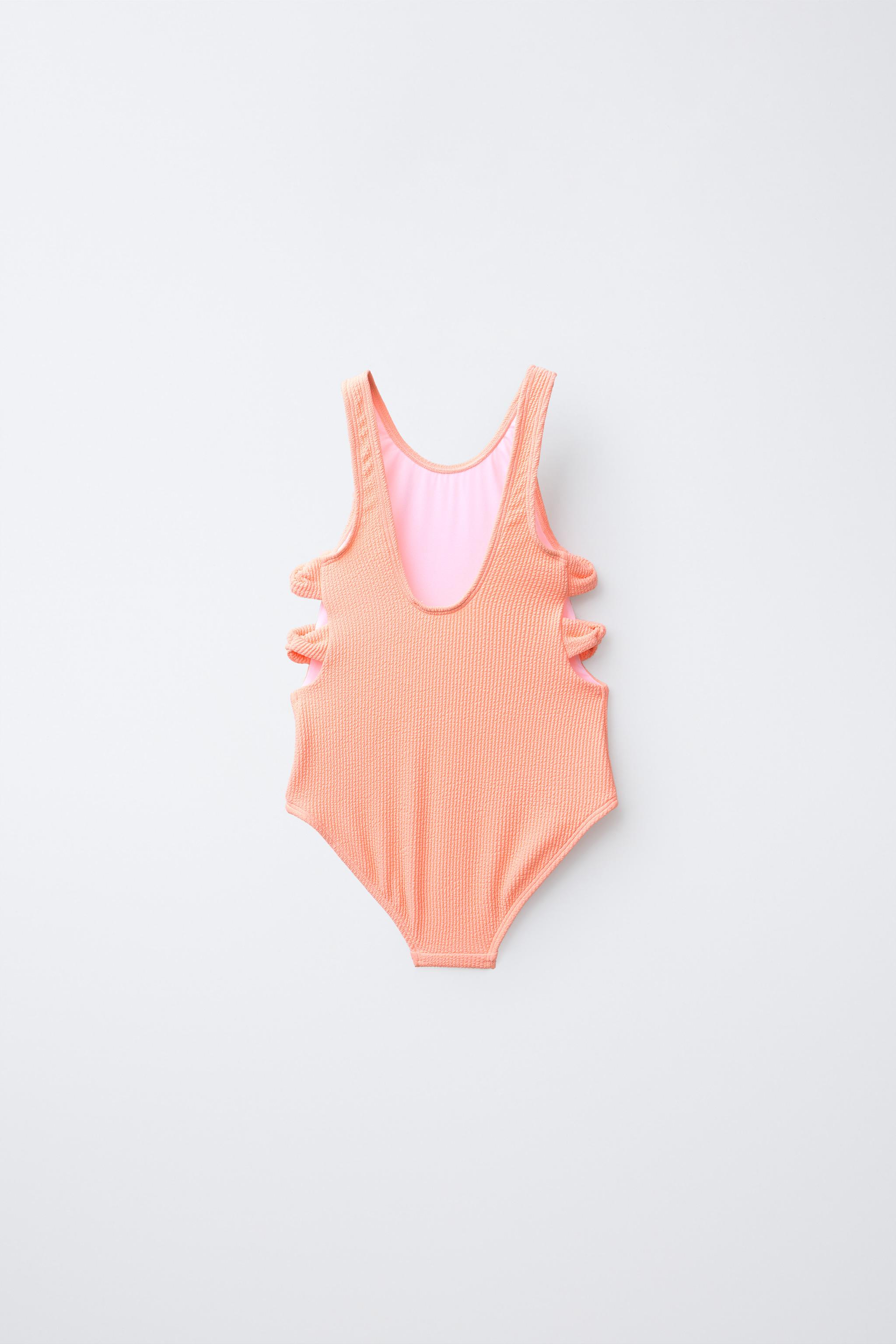 6-14 ANS/ MAILLOT DE BAIN UNE PIÈCE À DÉCOUPE ET NŒUDS